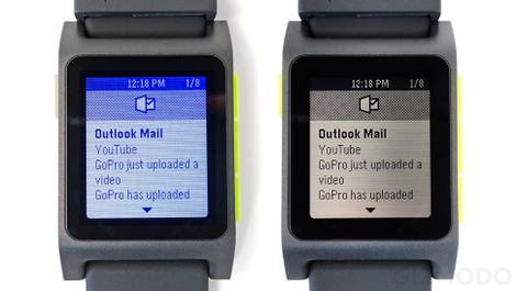 The Pebble 2's low-res display hasn’t seen much improvement, but it’s still completely functional.